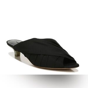 Vince Zoey Peep Toe Crossover Silk Kitten Heel Pump Mule - NWOT